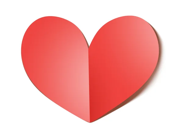 Red heart cardboard sticker — Stock Photo, Image