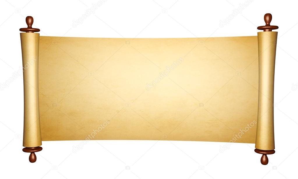 Image of Unfolded Roll of Old Parchment