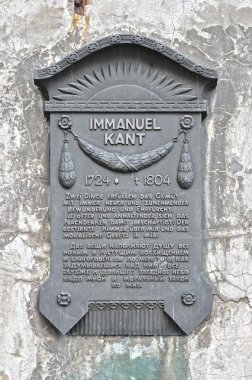 bir plak onuruna Alman filozof Immanuel kant. kalin