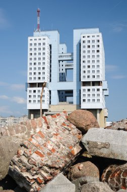 Kaliningrad Sovyetler evin manzarası. üzerinde duruldu