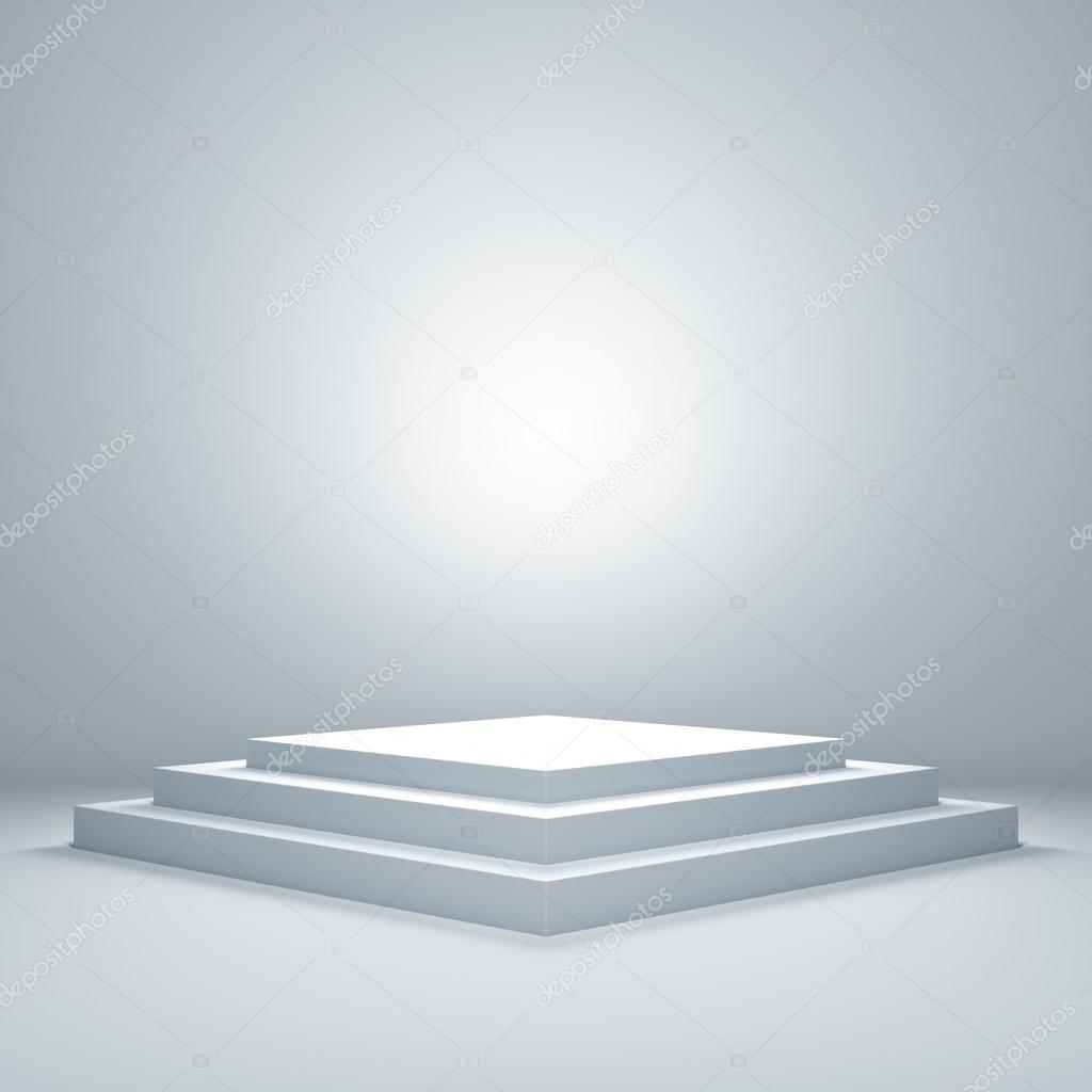 Empty illuminated podium