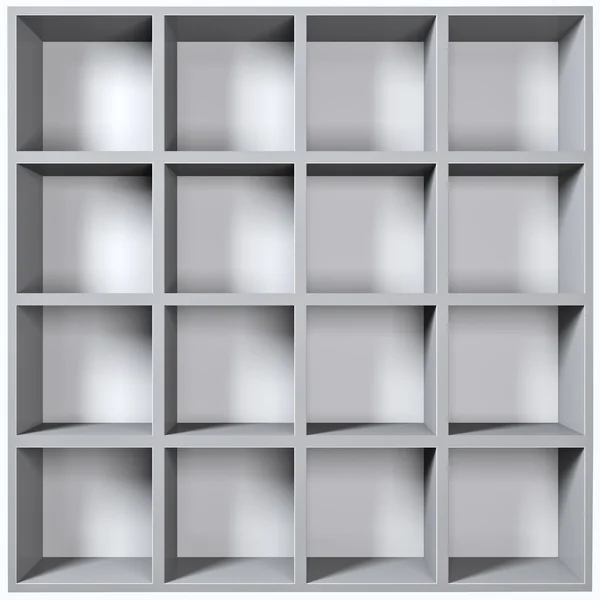 Grey wooden shelves — Stock Photo, Image