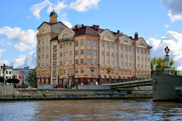 Etnografické a obchodní centrum, nábřeží rybářská vesnice v kaliningrad, Rusko. — Stock fotografie