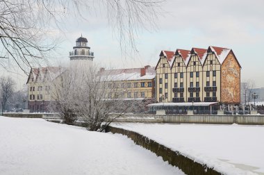 Balık köyü. Kaliningrad. Rusya