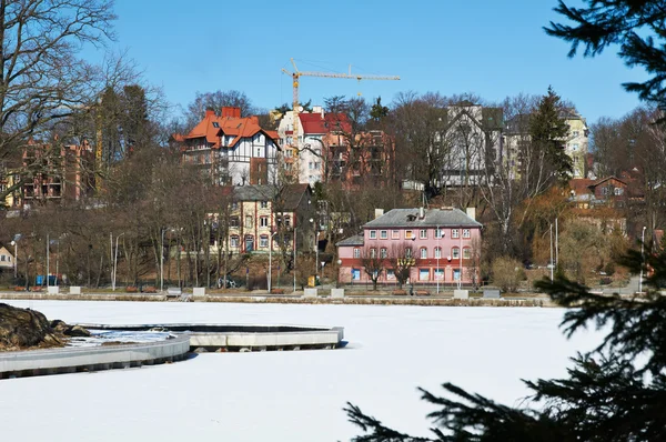 Bygging av hus i Svetlogorsk – stockfoto