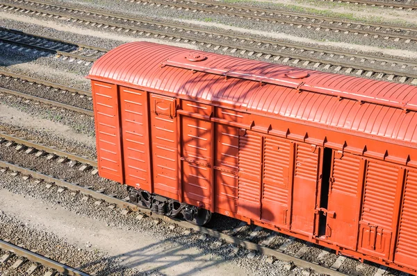 Vracht auto in rangeren werf — Stockfoto