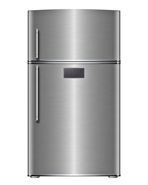 Modern steel refrigerator — Stock Photo, Image