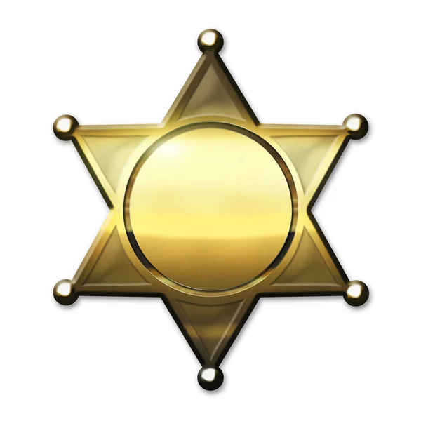 Goldenes Sheriff-Abzeichen — Stockfoto