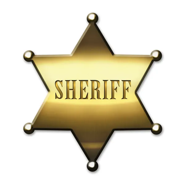 Distintivo de xerife dourado — Fotografia de Stock