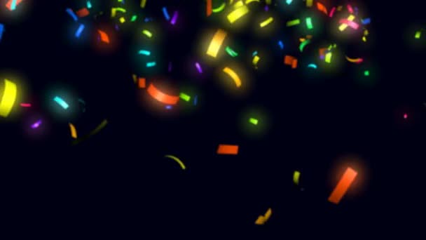 Animação de confetes coloridos caindo — Vídeo de Stock