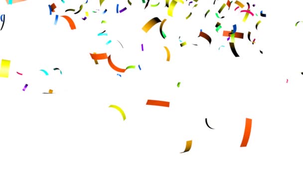 Animatie van kleurrijke confetti vallen — Stockvideo