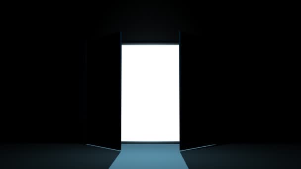 Apertura de la puerta a luz brillante — Vídeo de stock