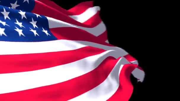 Флаг США с альфа-матом — стоковое видео