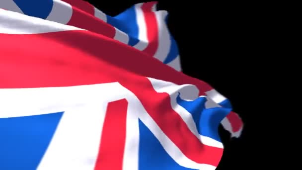 Флаг Великобритании с альфа-матом — стоковое видео