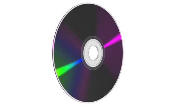 CD or DVD on white background — Stock Video