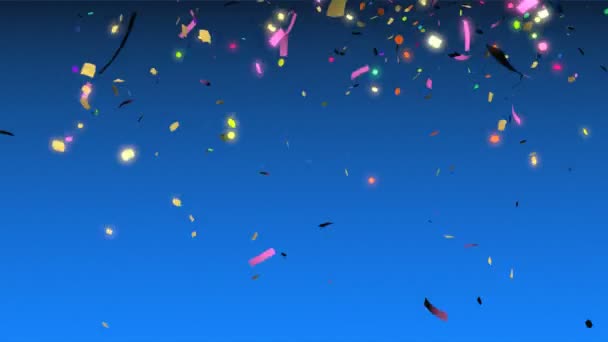 animáció a színes konfetti esik
