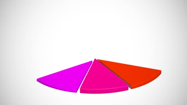 Diagrama de pastel en aumento — Vídeos de Stock