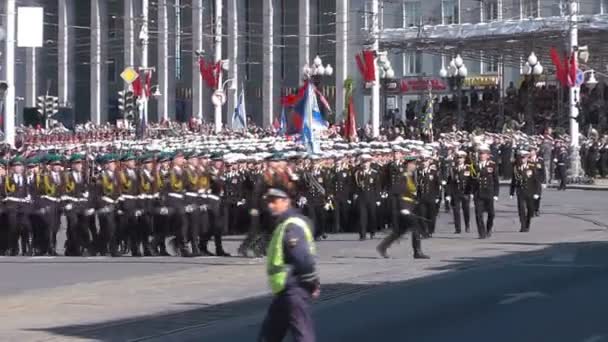 Церемониальный парад в Калининграде — стоковое видео