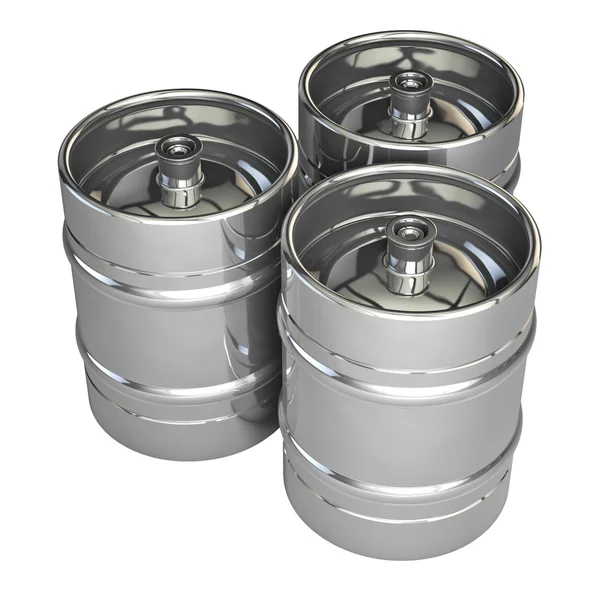 Bierfässer aus Metall — Stockfoto