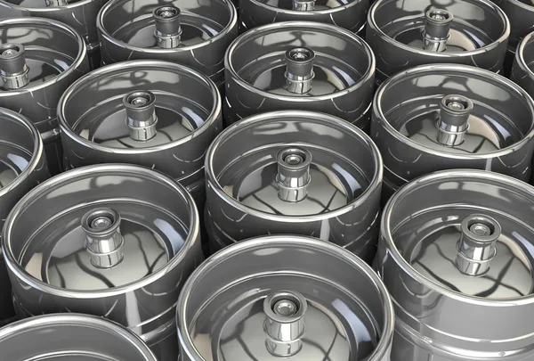 Barris de cerveja de metal — Fotografia de Stock