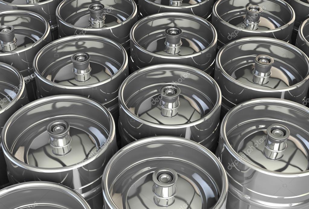 Metal beer kegs — Stock Photo © gl0ck 44065907