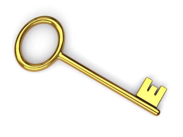 Antique gold key — Stock Photo, Image