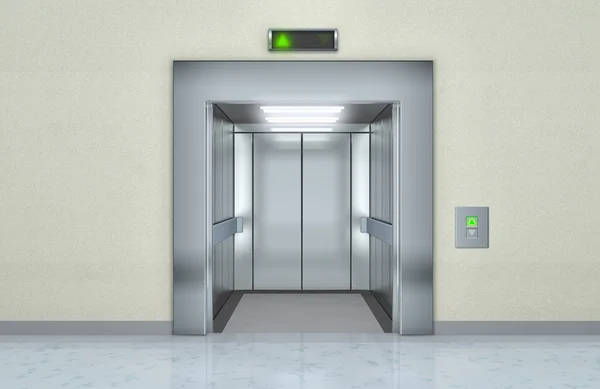 Moderne lift met geopende deuren — Stockfoto