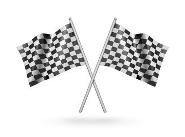 체크 무늬 깃발 경주. 3 차원 일러스트 레이 션 