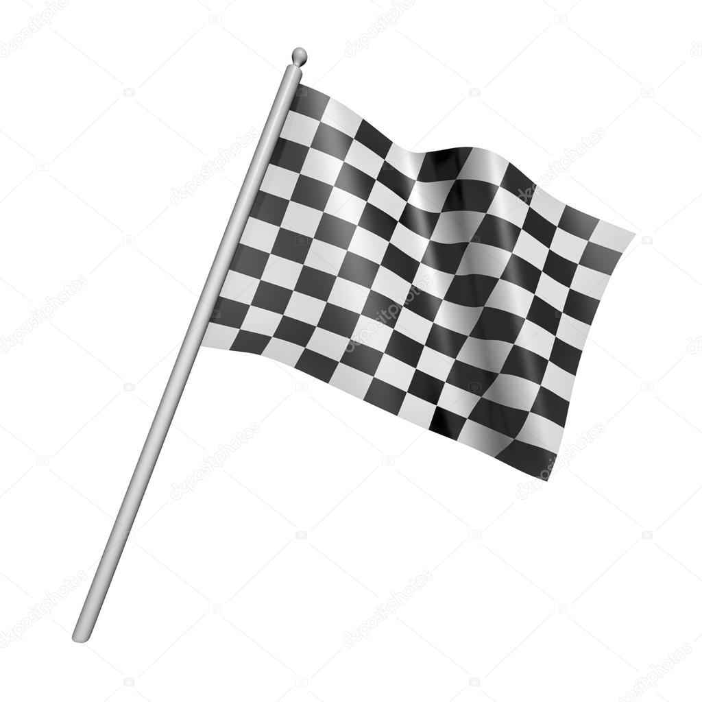 Checkered racing flag. 3d illustration 