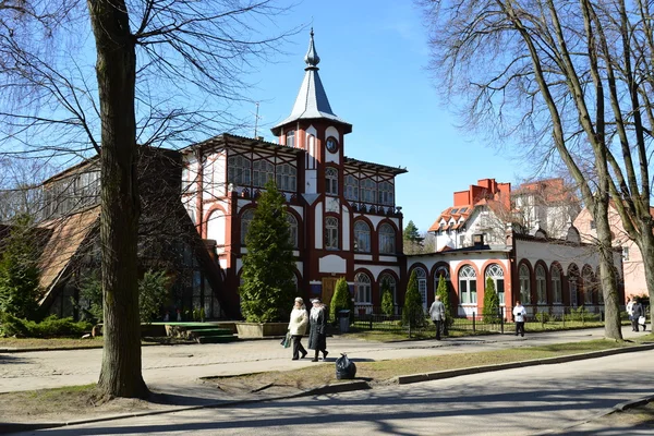 Старые дома в центре Светлогорска — стоковое фото