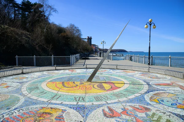 Mosaic sundial with zodiac signs — Stock Photo, Image
