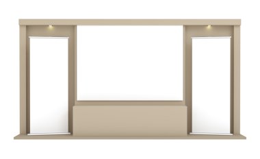 roll-up Banner kahverengi duvara karşı