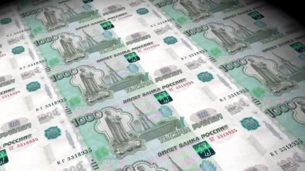 Ρώσικο χρήμα κινούμενα σχέδια — Αρχείο Βίντεο
