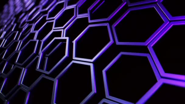 Fondo Geométrico Hexagonal Abstracto Patrón Animado — Vídeo de stock