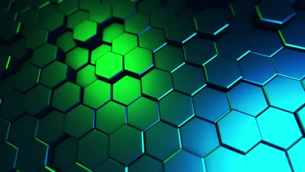 Fondo Geométrico Hexagonal Abstracto Patrón Animado — Vídeo de stock