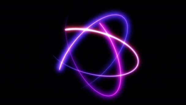 Ljus Glödande Neon Form Animation Retrostil — Stockvideo
