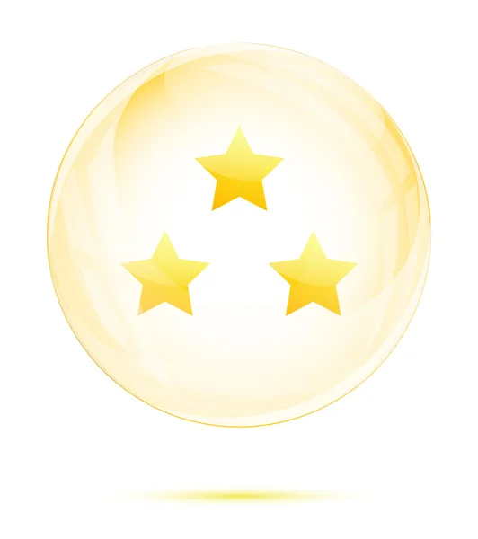 Three golden star in the glass sphere — Stock Vector