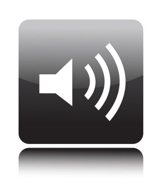 hoparlör simgesi siyah parlak düğme Tarih