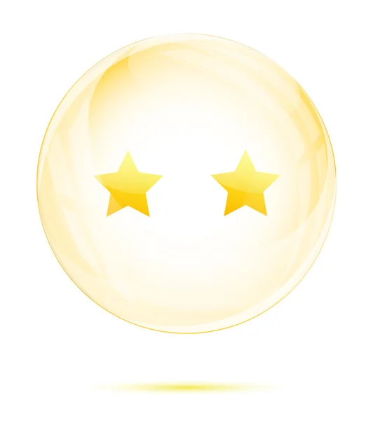 Two golden star in the glass sphere — Stock Vector