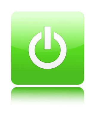Beyaz yeşil enerji düğmesini