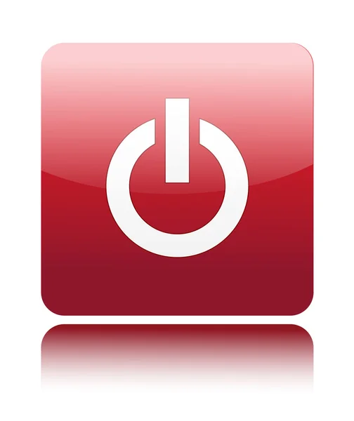 Red power icon button on white — Stock Vector