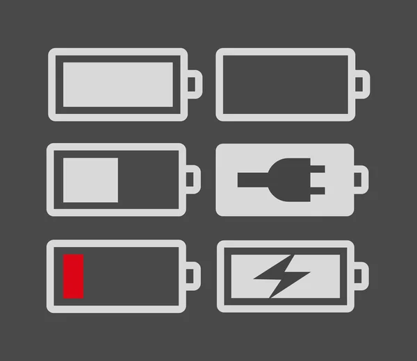 Jeu de niveau de charge de la batterie — Image vectorielle