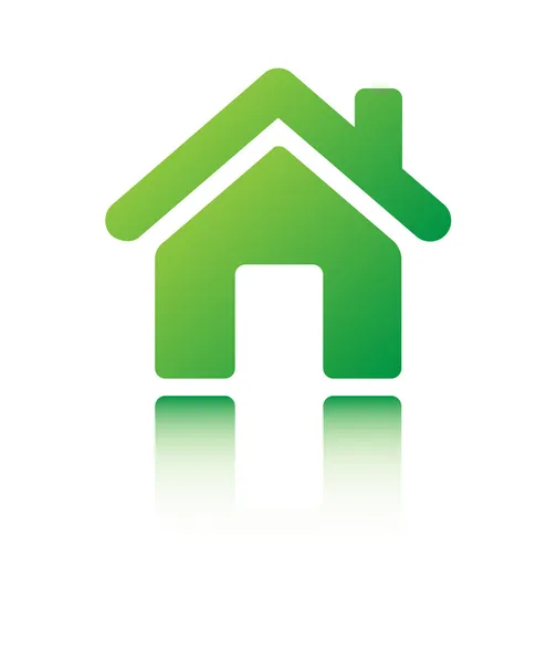 Beyaz üzerine yeşil ev simgesi