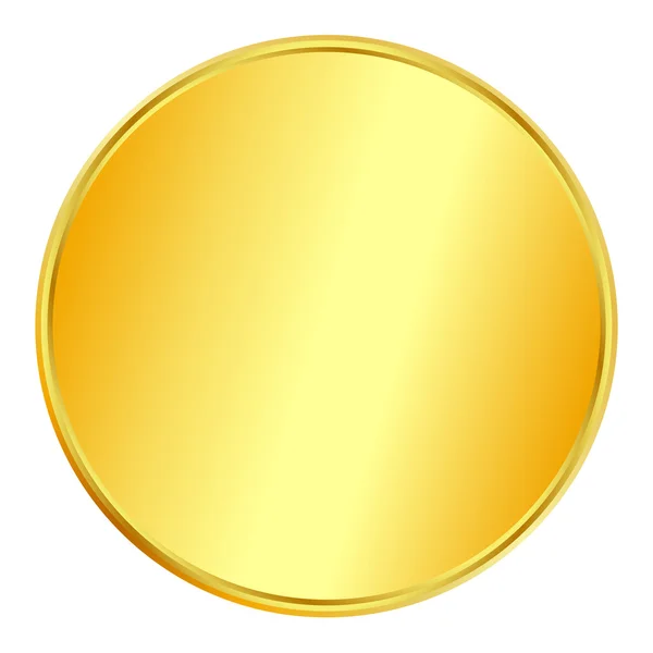 Moneda de oro en blanco — Vector de stock