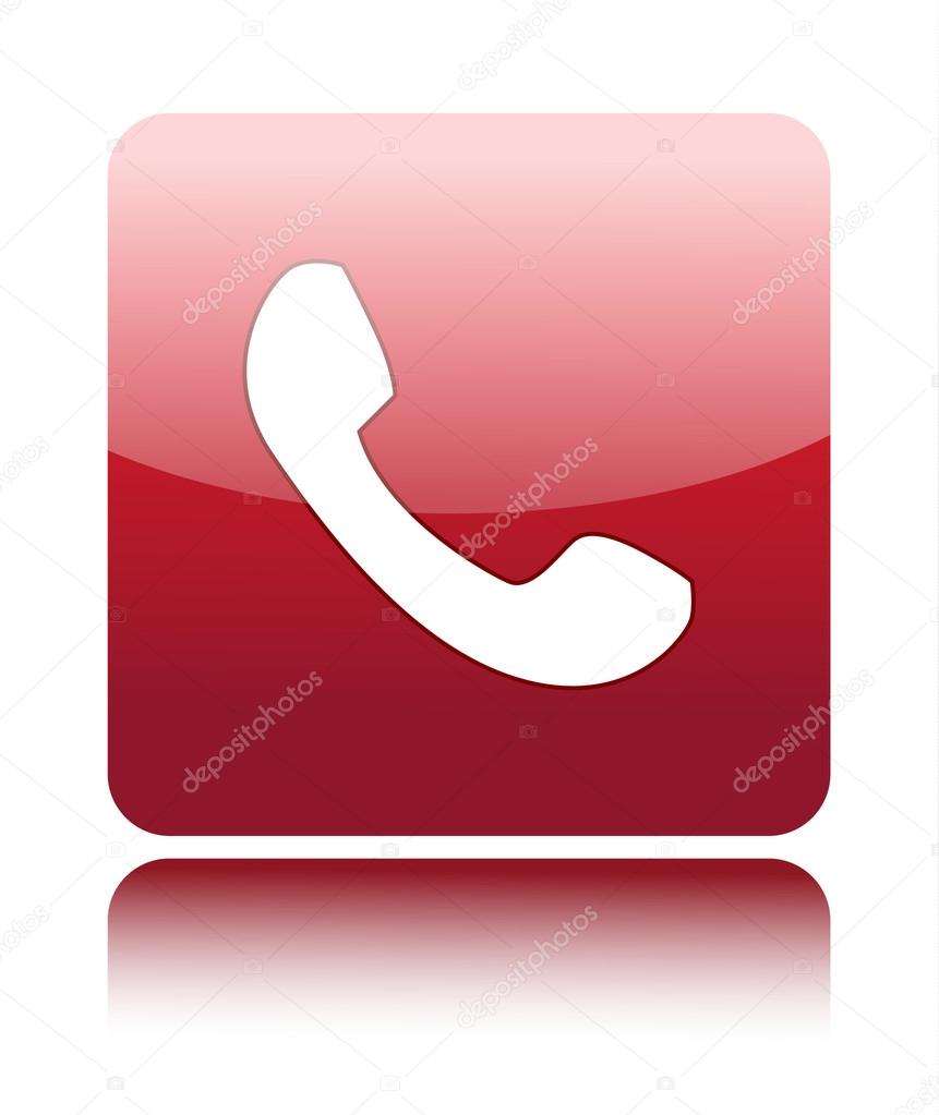 Phone icon on red