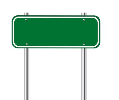 boş yeşil trafik işaretleri