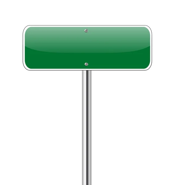 Señal de carretera verde en blanco — Vector de stock