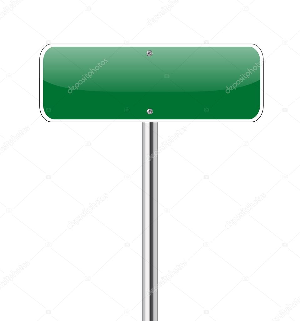 Blank Green Road Sign