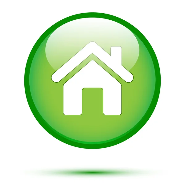 Home icon on gree — Stock Vector