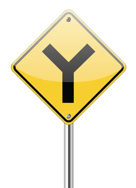 Y znak skrzyżowania widelca — Wektor stockowy
